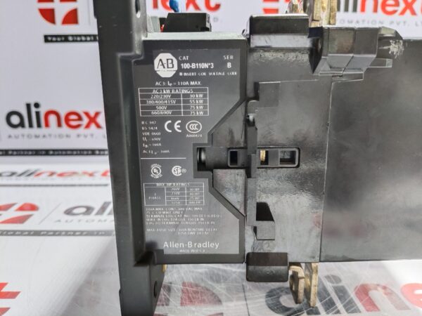 Allen Bradley 100-B110N*3 Contactor with Auxiliary Contact Block 195-GA10
