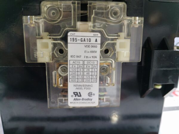 Allen Bradley 100-B180N*3 Contactor with Auxiliary Contact Block 195-GA10