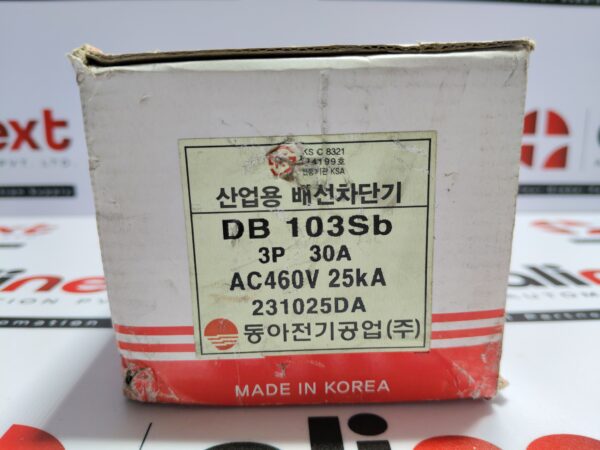 Dong-A Electric DB 103Sb Circuit Breaker DB103Sb 3P 30A 460VAC 25kA
