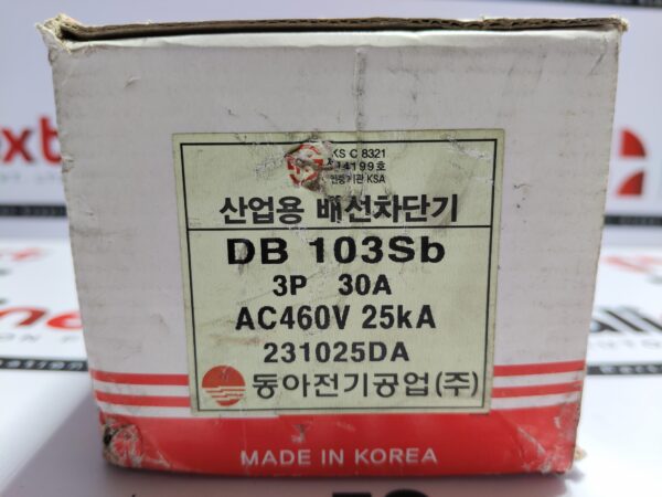 Dong-A Electric DB 103Sb Circuit Breaker DB103Sb 3P 30A 460VAC 25kA