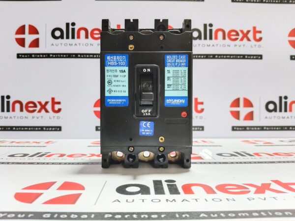 Hyundai MCCB | HBS103 KBA00Y 3P 15A FC | HBS-103