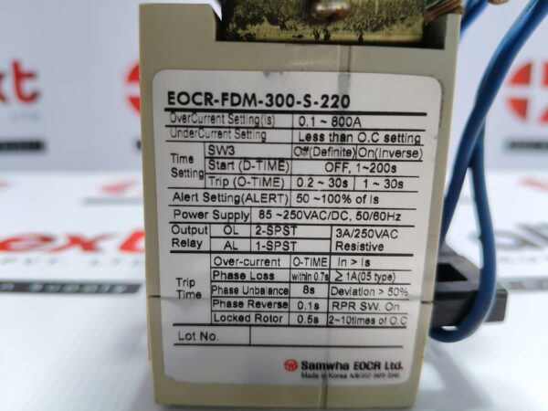 Samwha Overcurrent Relay EOCR-FDM-300-S-220 | M2032271