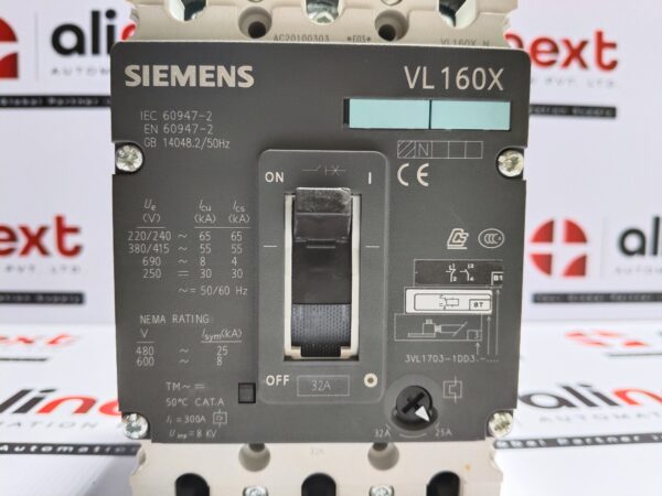 Siemens 3VL1703-1DD33-8TB1 Circuit Breaker VL160X N 3-Pole 32A