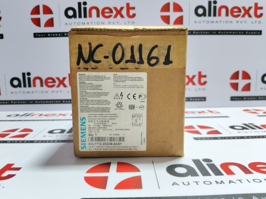 Siemens 3VL1712-2DD36-0AD1 Circuit Breaker VL160X H 3-Pole 125A