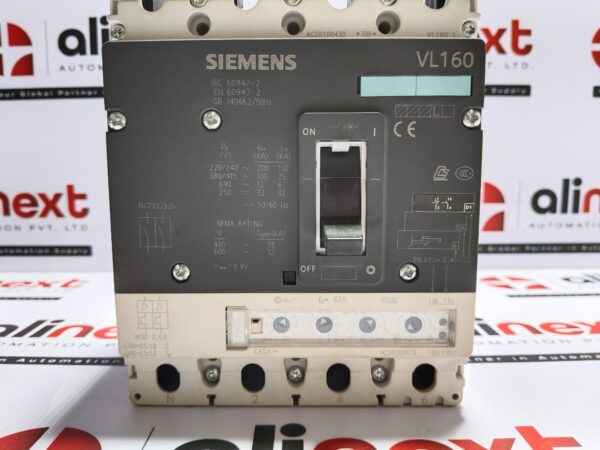 Siemens 3VL2706-3TF46-0AD1 Circuit Breaker VL160L 4-Pole 63A
