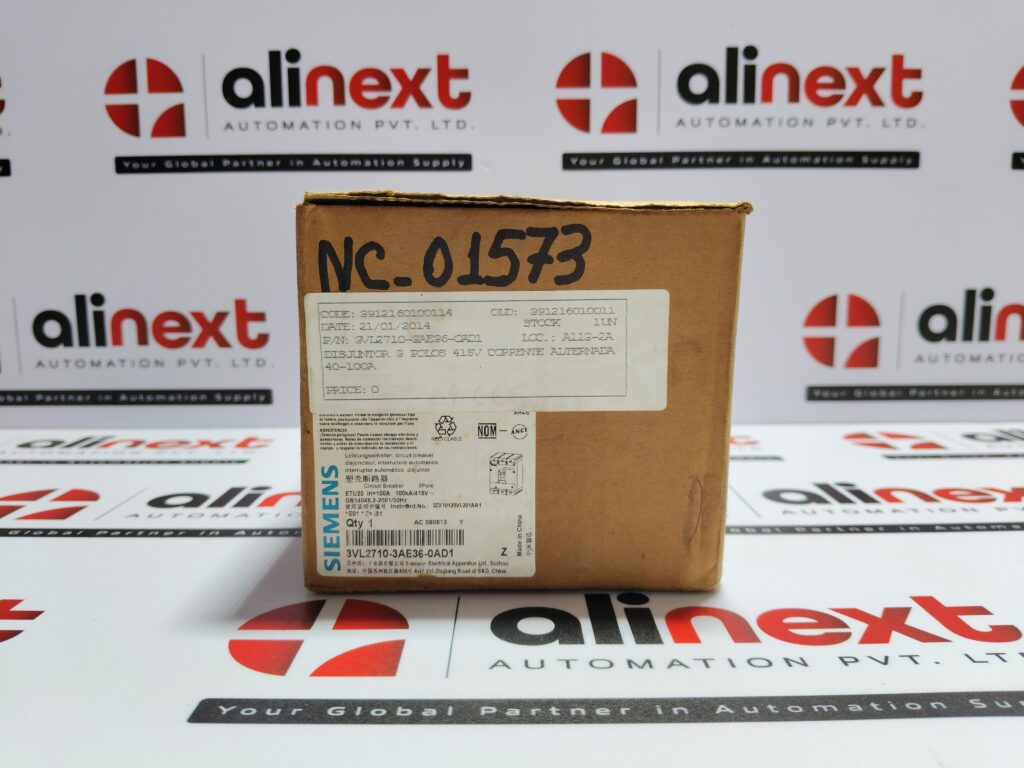 Siemens 3VL2710-3AE36-0AD1 Circuit Breaker VL160L 3-Pole 100A