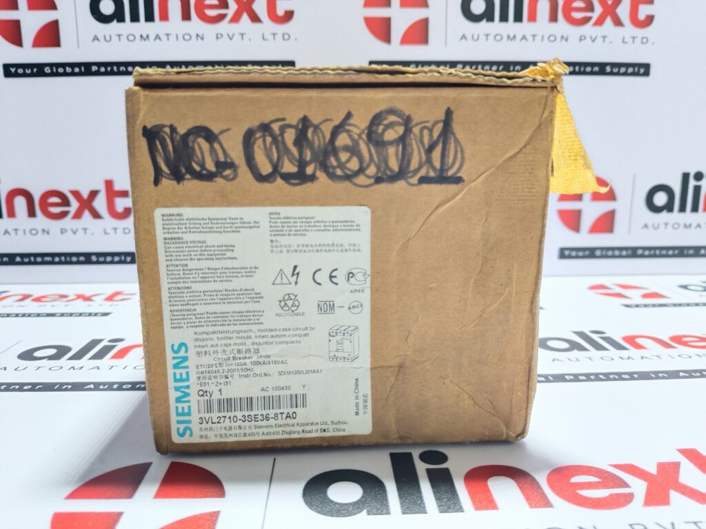 Siemens 3VL2710-3SE36-8TA0 Circuit Breaker VL160L 3-Pole 100A