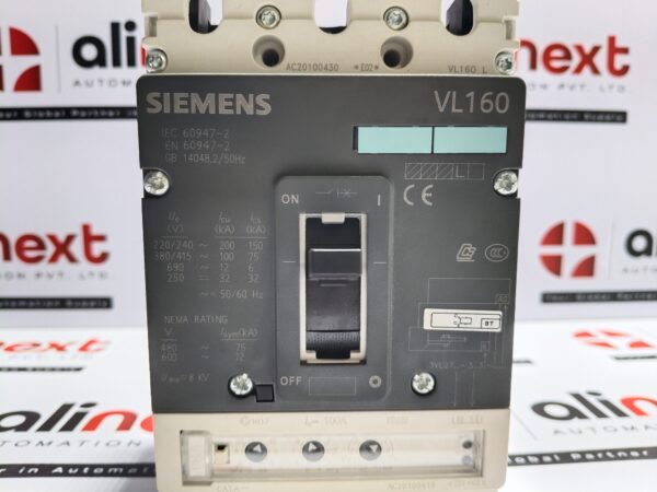 Siemens 3VL2710-3SE36-8TA0 Circuit Breaker VL160L 3-Pole 100A