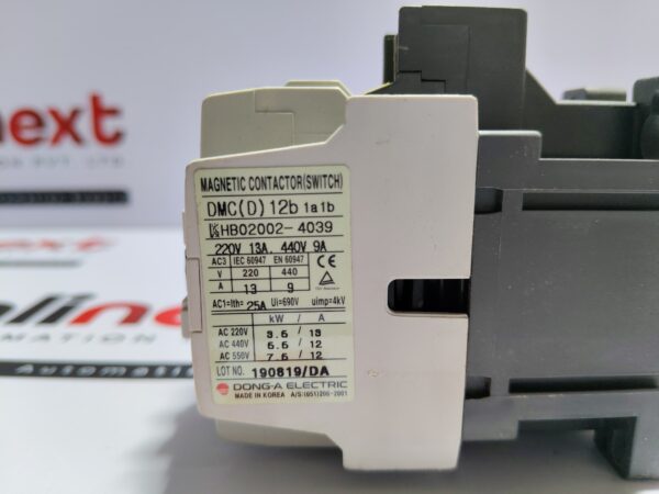 DONG-A DMC12b 25A 200-220V 50/60Hz Contactor
