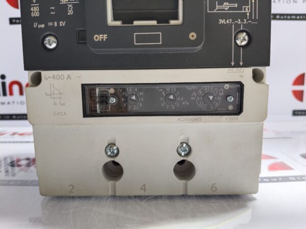 Siemens 3VL4740-3AE36-0AD1 Circuit Breaker VL400L 3-Pole 100A