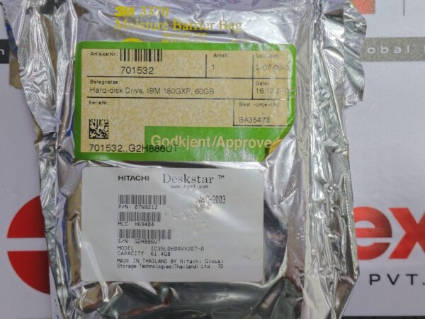 Hitachi IC35L060AVV207-0 Hard Drive 60GB P/N 07N9212