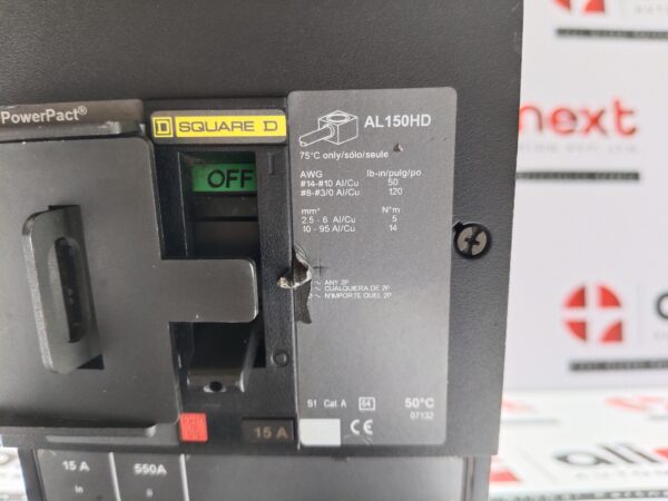 Square D PowerPact AL150HD Molded Case Circuit Breaker 15A