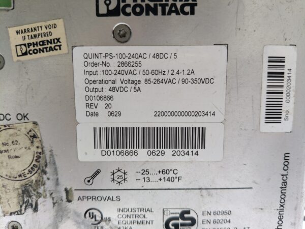 Phoenix-Contact-2866255-QUINT-PS-100-240AC48DC5-Power-Supply-Unit