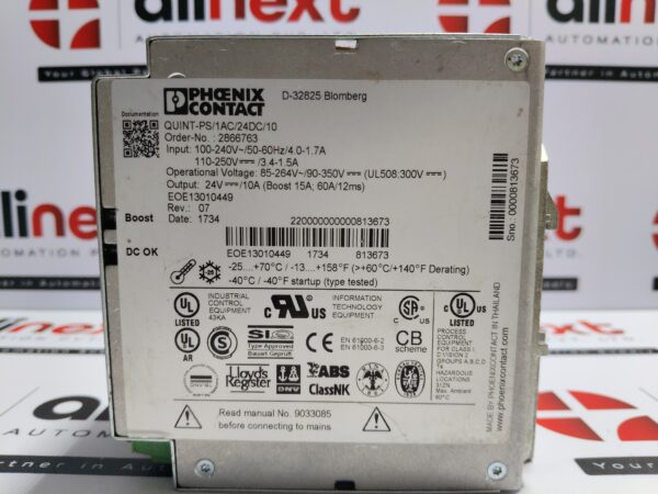 Phoenix-Contact-2866763-QUINT-PS1AC24DC10-Power-Supply-Unit