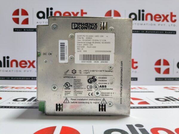 Phoenix Contact 2938620 QUINT-PS-100-240AC24DC20A Power Supply Unit