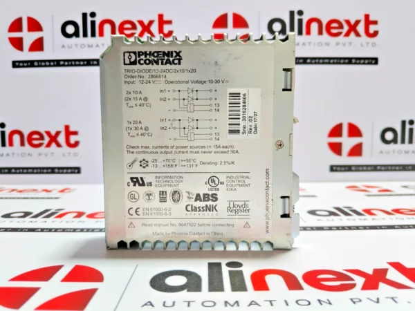 Phoenix Contact Trio-diode/12-24Dc/2X10/1X20 Redundancy Module 12-24V Dc 20A