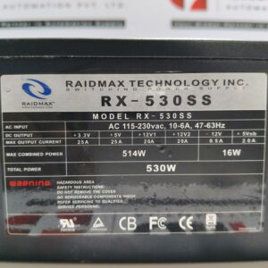 Raidmax RX-530SS 530W 110V / 230V Power Supply