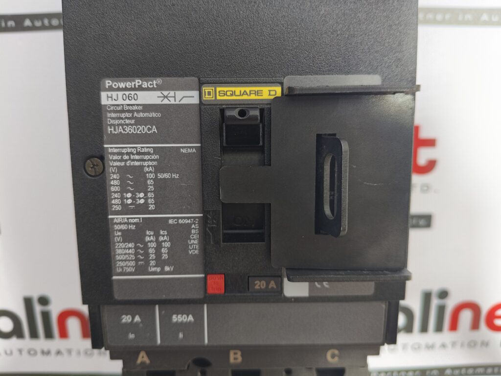 Square D PowerPact HJ 060 Molded Case Circuit Breaker HJA36020CA 20A