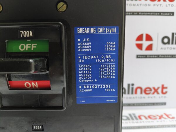 Terasaki TL-800F 3 Pole Curcuit Breaker 700 Amp