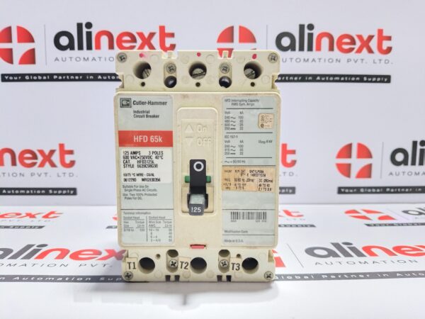 Cutler-Hammer HFD3125L Circuit Breaker HFD 65K | 3P | 600VAC | 125A