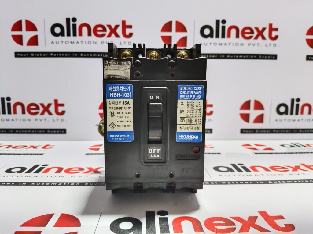 Hyundai HBH-103 3-pole molded case circuit breaker 15A|660V