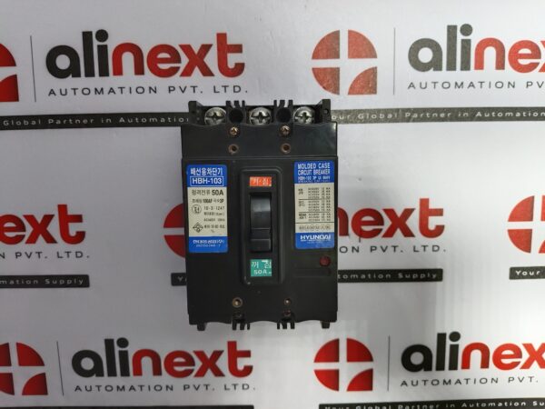 Hyundai HBH-103 3-pole molded case circuit breaker 50A|600V