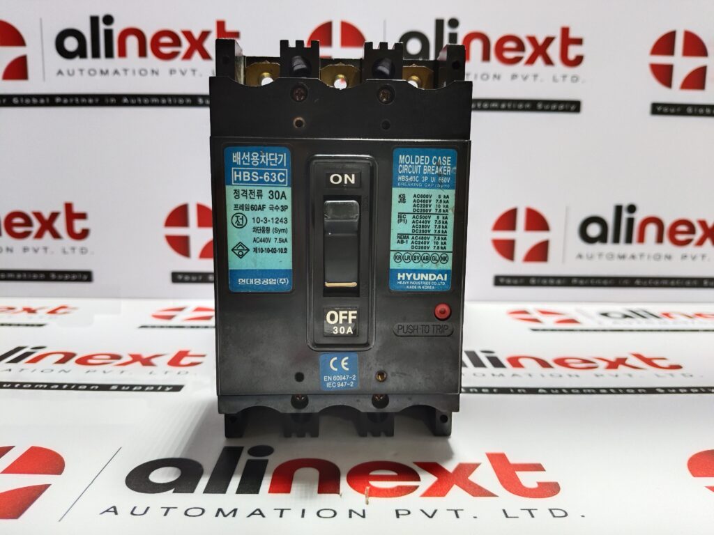 Hyundai HBS-63C 3-pole molded case circuit breaker 30A|660V