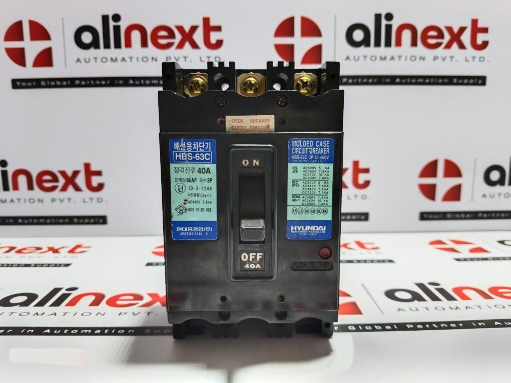 Hyundai HBS-63C molded case circuit breaker 40A|3P|660V