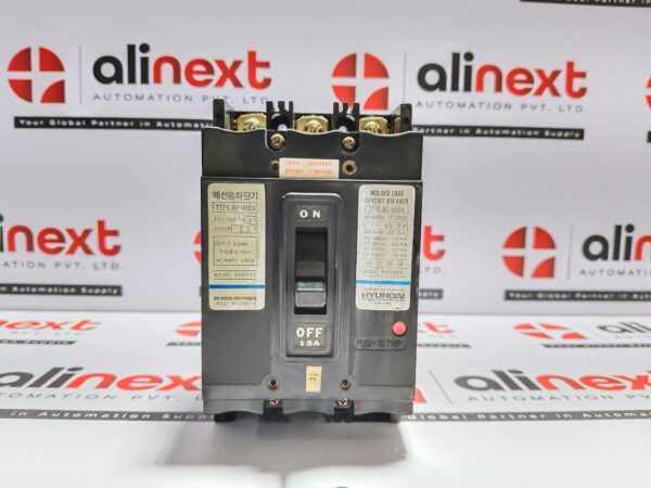 Hyundai HO-100BA molded case circuit breaker 15A|3P|AC 600V