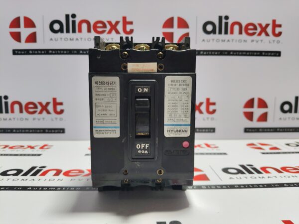 Hyundai HO-100BA molded case circuit breaker 60A|3P|AC 600V