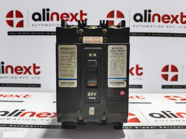 Hyundai HO-100BA molded case circuit breaker 60A|3P|AC 600V