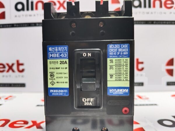 Hyundai MCCB HBE-63 | 20A | 3P | 60AF
