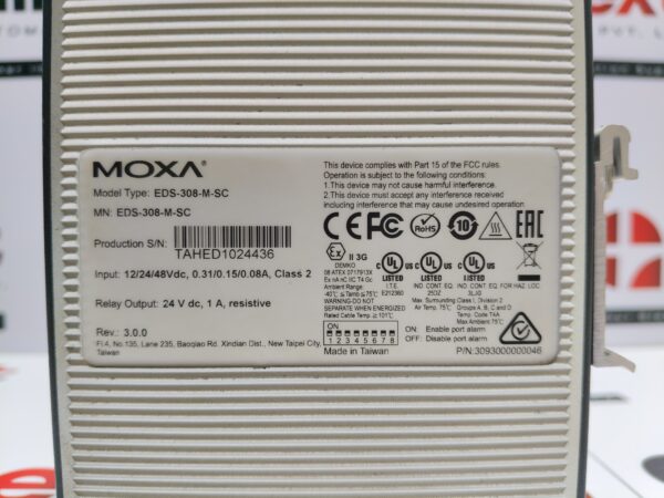 Moxa EDS-G308-2SFP Ethernet Switch 24VDC/1A
