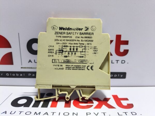 Weidmuller Zener Safety Barrier S965POS CAT NO.980822