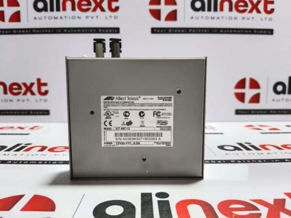 Allied Telesis AT-MC13 Ethernet media converter Power 12VDC, 0.5A