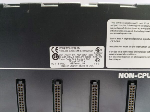 GE Fanuc IC693CHS391 10-Slot Modular CPU Baseplate
