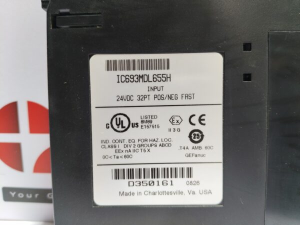 GE Fanuc IC693MDL655H Negative Logic Input module 24V DC 32 input