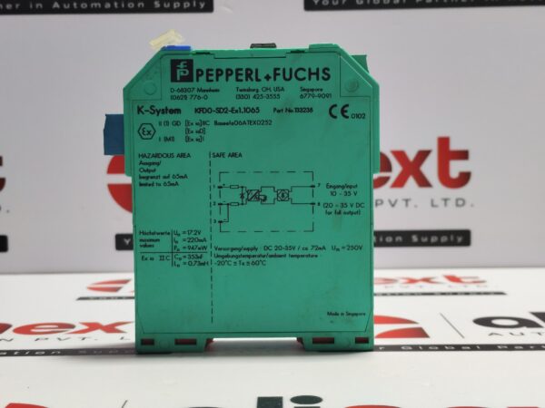 Pepperl+Fuchs KFD0-SD2-EX1.1065 Solenoid Driver 250V 72mA