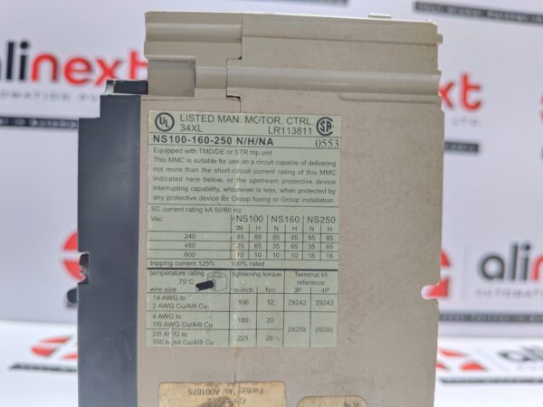 Merlin Gerin Compact NS100N molded case circuit breaker 100A 750V