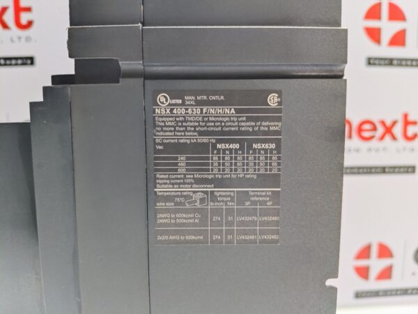 Schneider MCCB NSX 400-630 F/N/H/NA