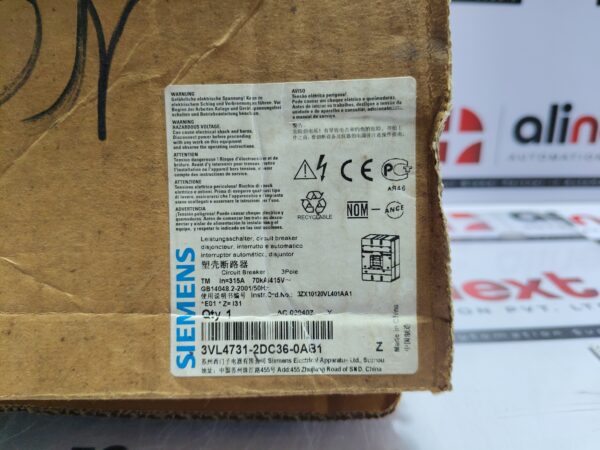 Siemens 3VL4731-2DC36-0AB1 Molded Case Circuit Breaker