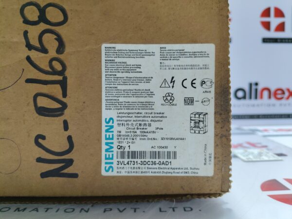 Siemens 3VL4731-3DC36-0AD1 Molded Case Circuit Breaker