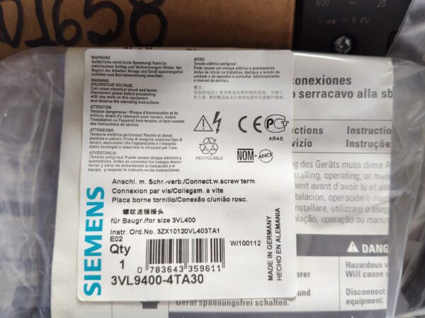 Siemens 3VL4731-3DC36-0AD1 Molded Case Circuit Breaker