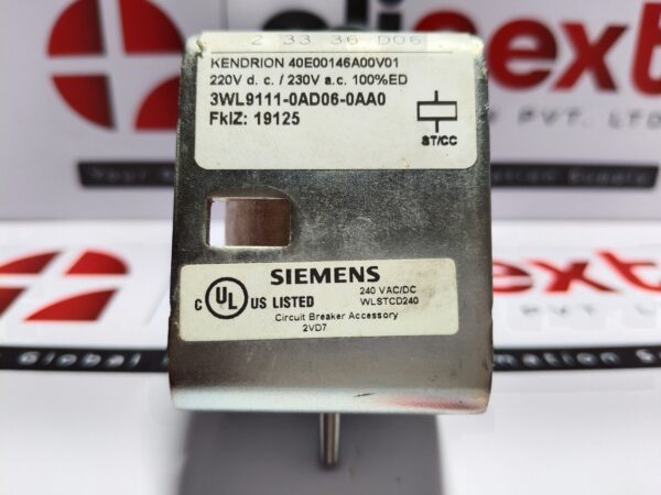 Siemens 3WL9111-0AD06-0AA0 circuit breaker accessory 220VDC/ 230VAC