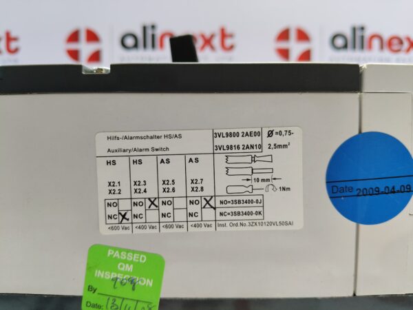 Siemens VL 630H circuit breaker 3VL5750-2DC36-0AE1 | 70KA | 500A | 415V | 3P