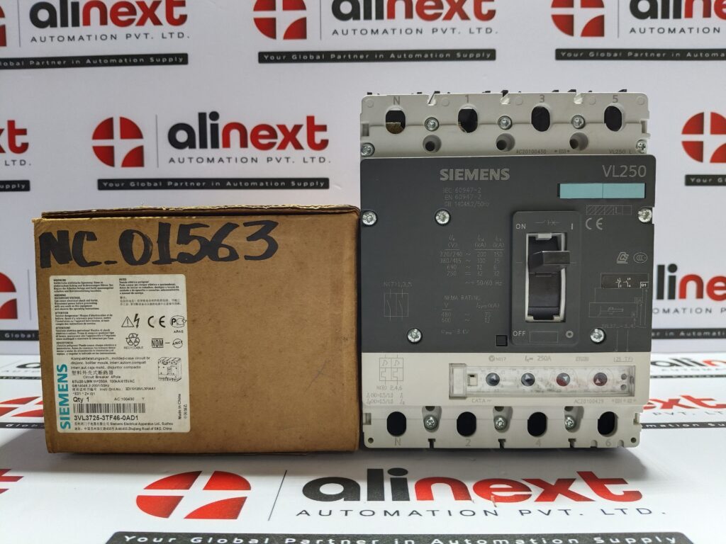 Siemens VL250L circuit breaker 3VL3725-3TF46-0AD1 | 4P | 250A | 415VAC
