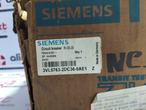 Siemens VL630Circuit Breaker 3VL5763-2DC36-0AE1 |630A