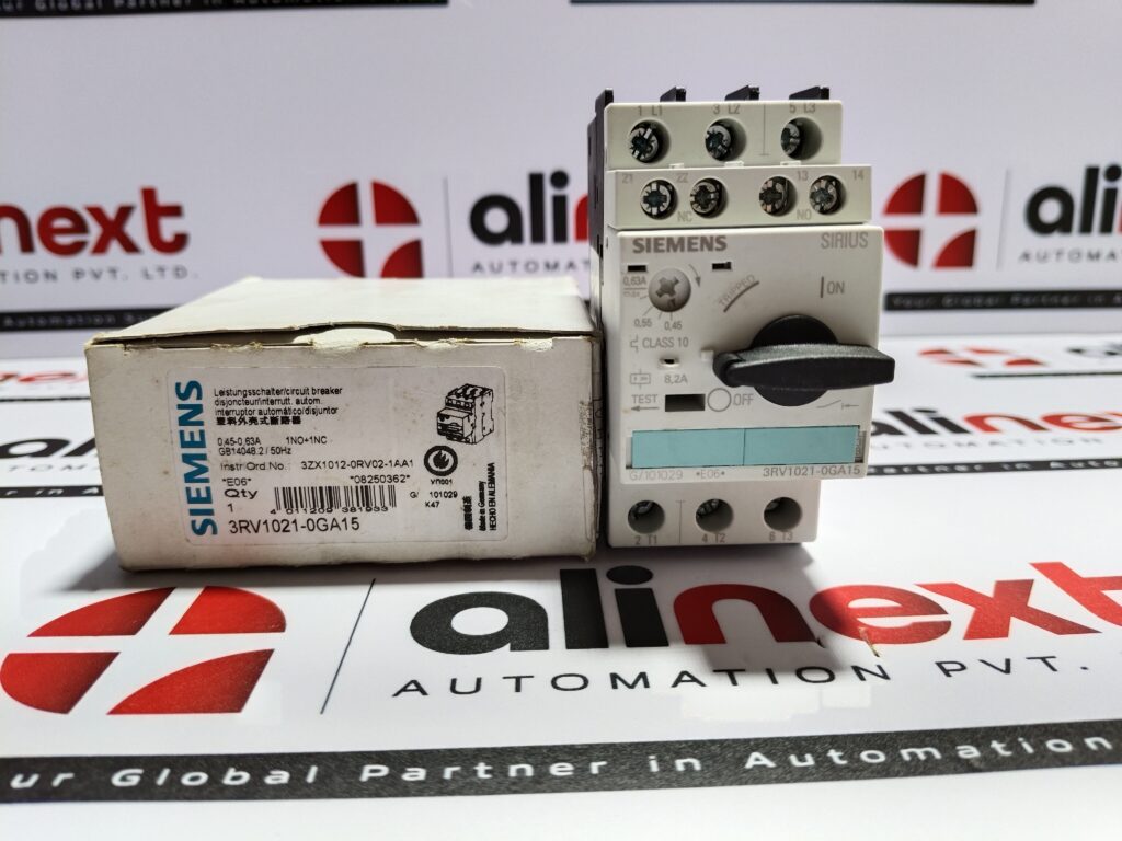 Siemens sirius 3RV1021-0GA15 motor protection circuit breaker 0.45 to 0.63 Amps