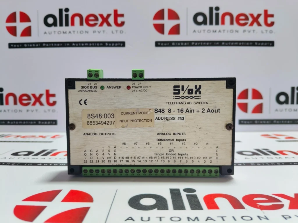 Siox S48 8-16 AIN+2 AOUT Analog Input Output Module 24V AC/DC