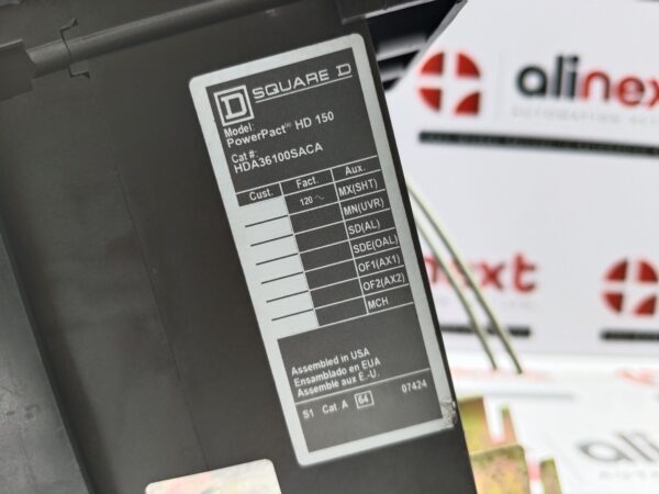 Square D HD 150 PowerPact HDA36100SACA molded case circuit breaker 100A|3P